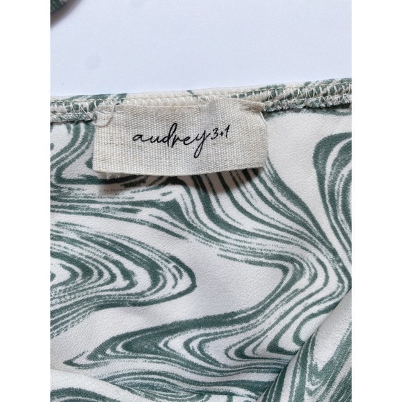 Audrey 3+1 Forest Green‎ & White Marble Mini Slip Dress - S - Picture 6 of 9